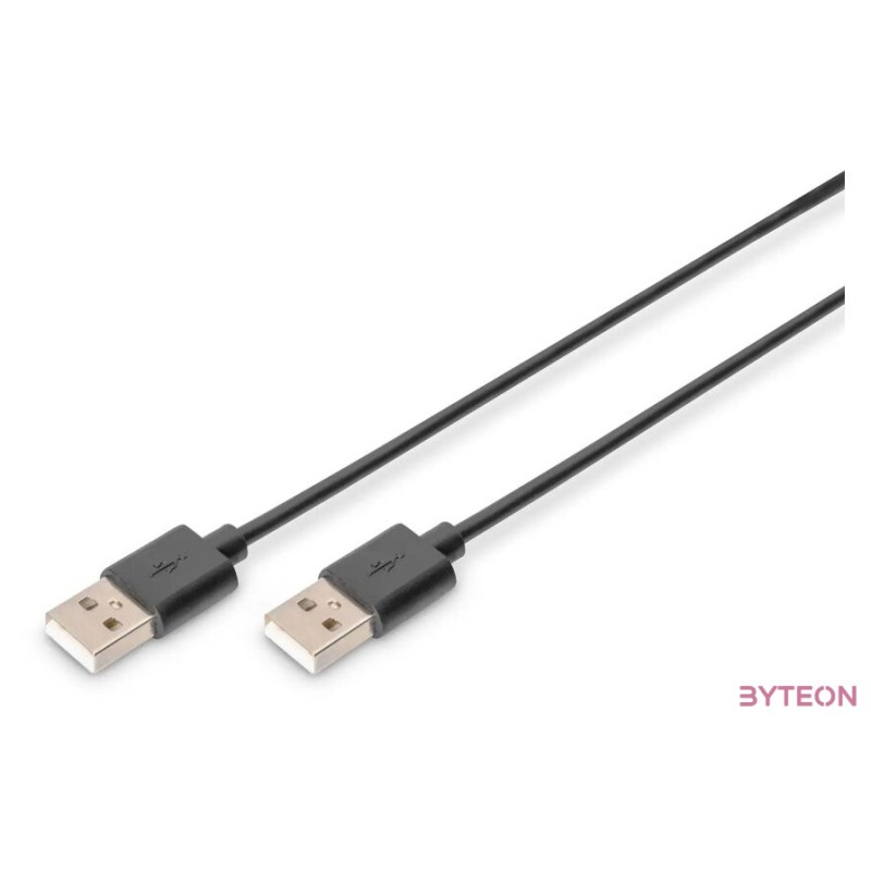 Digitus USB 2.0, USB A - USB A, 1 m USB kábel Fekete