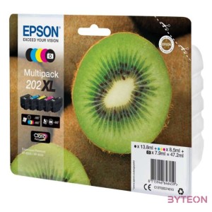 Epson Kiwi 202XL tintapatron 1 dB Eredeti Nagy (XL) kapacitású Fekete, Fotó fekete, Cián, Magenta, Sárga