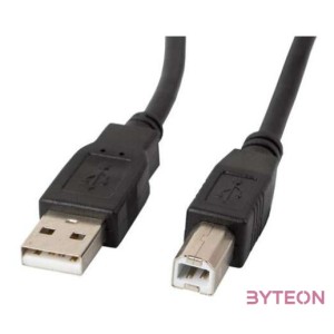 Lanberg CA-USBA-11CC-0018-BK USB kábel 1,8 M USB 2.0 USB B Fekete