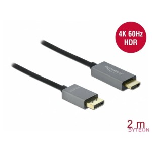 DeLOCK 85929 video átalakító kábel 2 M HDMI A-típus (Standard) DisplayPort Fekete, Szürke