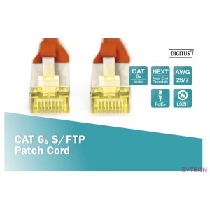 Digitus DK-1644-A-0025,R hálózati kábel Vörös 0,25 M Cat6a S,FTP (S-STP)