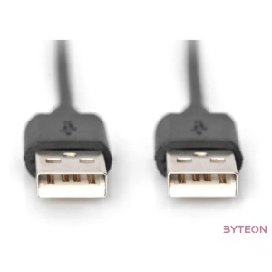 Digitus USB 2.0, USB A - USB A, 1 m USB kábel Fekete