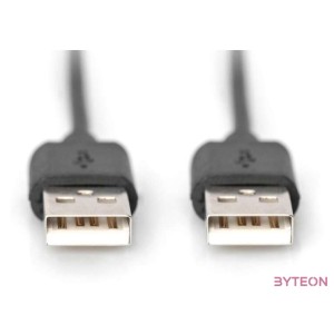 Digitus USB 2.0, USB A - USB A, 1 m USB kábel Fekete