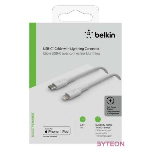 Belkin CAA004BT1MWH Lightning kábel 1 M Fehér