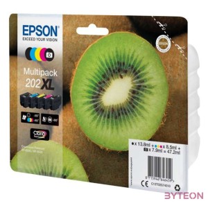 Epson Kiwi 202XL tintapatron 1 dB Eredeti Nagy (XL) kapacitású Fekete, Fotó fekete, Cián, Magenta, Sárga