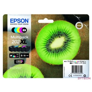 Epson Kiwi 202XL tintapatron 1 dB Eredeti Nagy (XL) kapacitású Fekete, Fotó fekete, Cián, Magenta, Sárga