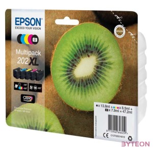 Epson Kiwi 202XL tintapatron 1 dB Eredeti Nagy (XL) kapacitású Fekete, Fotó fekete, Cián, Magenta, Sárga