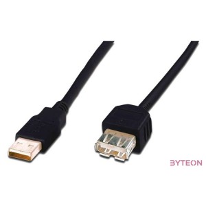 Digitus AK-300202-030-S USB kábel 3 M USB 2.0 USB A Fekete