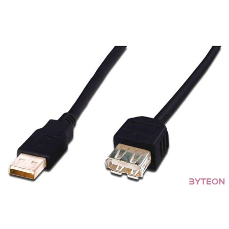 Digitus AK-300202-030-S USB kábel 3 M USB 2.0 USB A Fekete