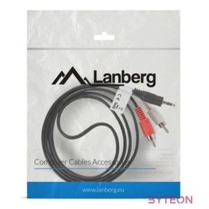 Lanberg CA-MJRC-10CC-0015-BK audio kábel 1,5 M 3.5mm 2 x RCA Fekete