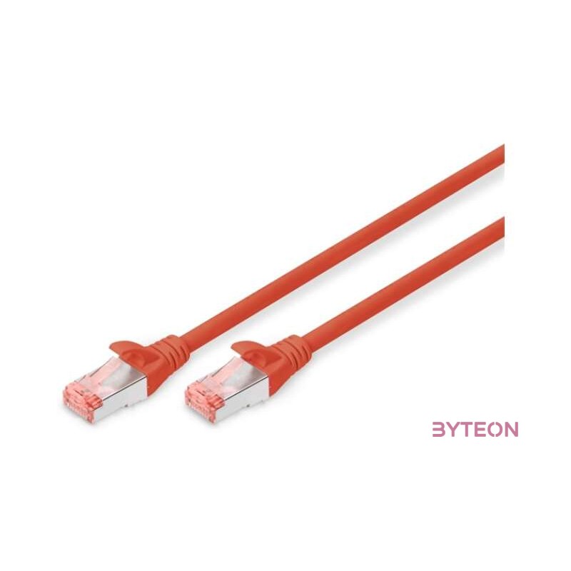 Digitus Cat6 S-FTP, 0.5m hálózati kábel Vörös 0,5 M S,FTP (S-STP)