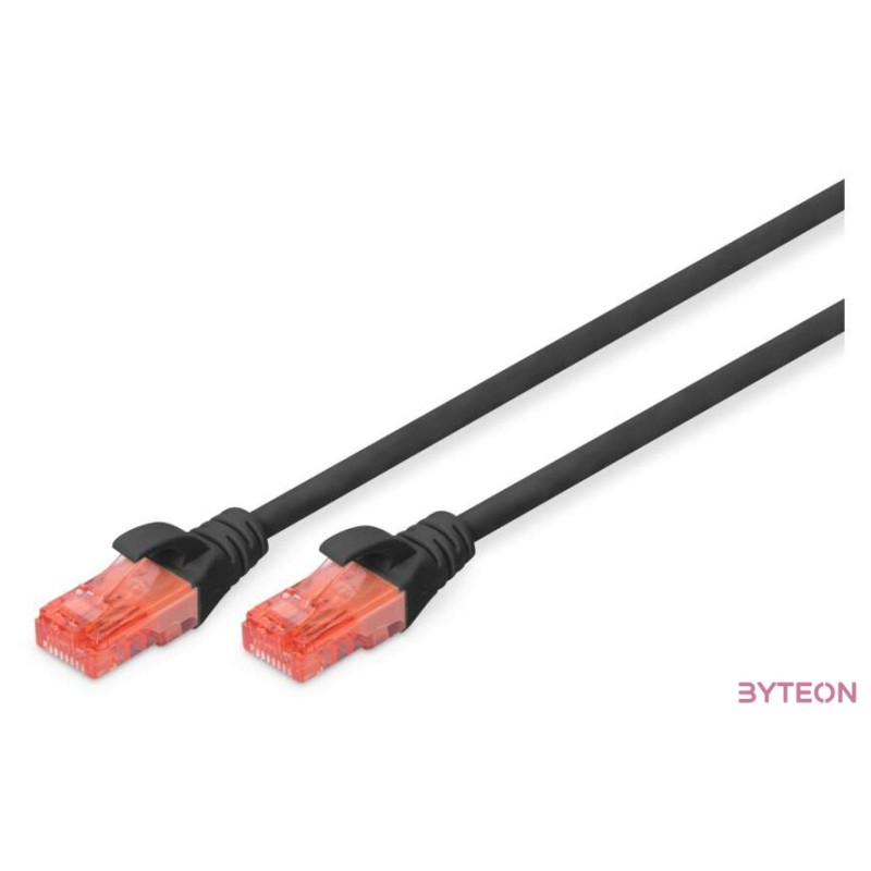 Digitus CAT6 U,UTP 3m hálózati kábel Fekete U,UTP (UTP)