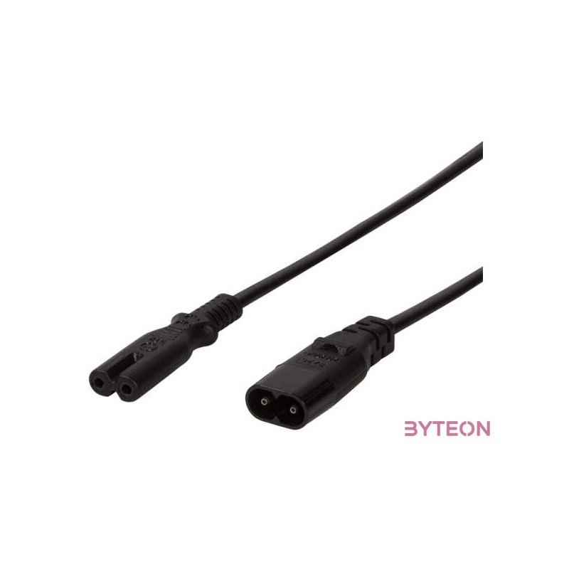 LogiLink 2m, IEC 60320-C8,IEC 60320-C7 Fekete C8 csatlakozó C7 csatlakozó