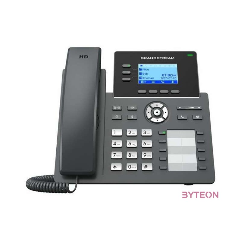 Grandstream Networks GRP2604P IP telefon Fekete 3 sorok LCD