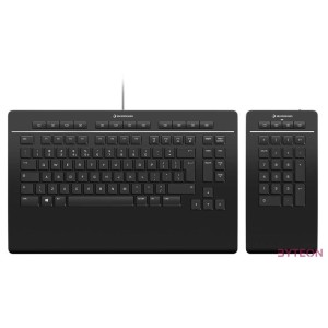 3Dconnexion Keyboard Pro with Numpad billentyűzet USB  RF Wireless  Bluetooth QWERTY Nemzetközi amerikai Fekete