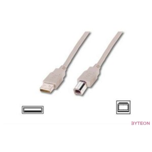 Digitus AK-300102-018-E USB kábel 1,8 M USB 2.0 USB A USB B Bézs