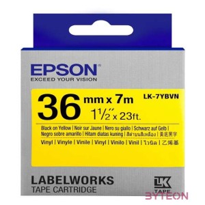 Epson LK-7YBVN TAPES VINYL LABEL TAPE címkéző szalag Sárgán fekete