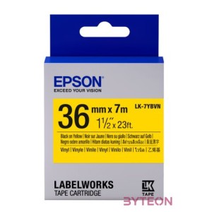 Epson LK-7YBVN TAPES VINYL LABEL TAPE címkéző szalag Sárgán fekete
