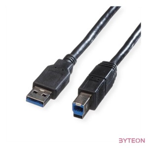 ROLINE 11.02.8870 USB kábel 1,8 M USB 3.2 Gen 1 (3.1 Gen 1) USB A USB B Fekete