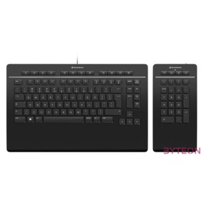 3Dconnexion Keyboard Pro with Numpad billentyűzet USB  RF Wireless  Bluetooth QWERTY Nemzetközi amerikai Fekete