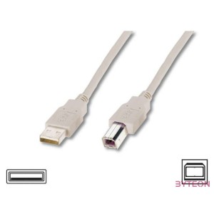 Digitus AK-300102-030-E USB kábel 3 M USB 2.0 USB A USB B Bézs