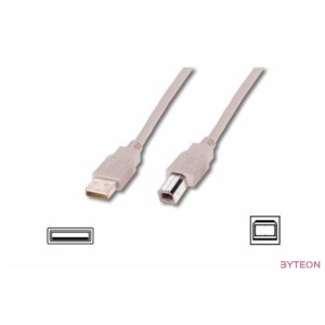 Digitus AK-300102-030-E USB kábel 3 M USB 2.0 USB A USB B Bézs