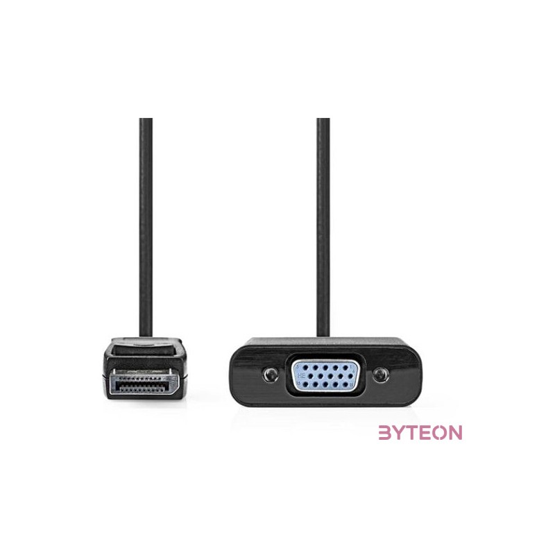 Nedis CCGB37351BK02 DisplayPort kábel 0,2 M VGA (D-Sub) Fekete