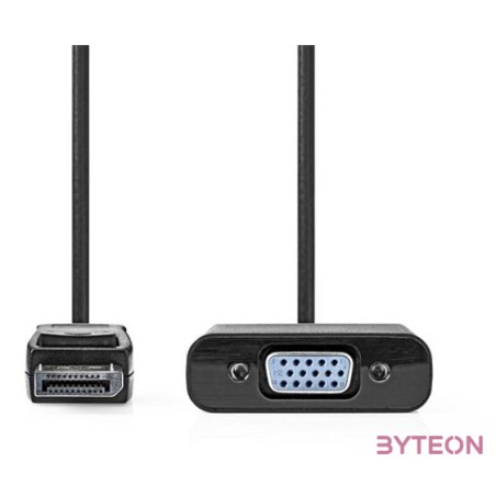 Nedis CCGB37351BK02 DisplayPort kábel 0,2 M VGA (D-Sub) Fekete