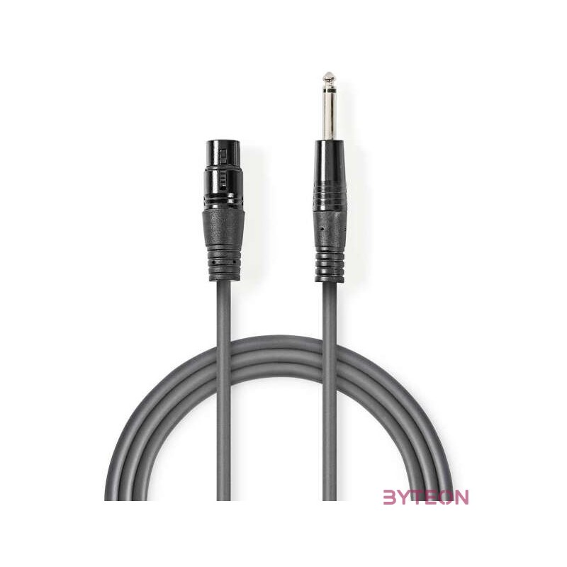 Nedis COTG15120GY100 audio kábel 10 M XLR (3-pin) 6.35mm Antracit