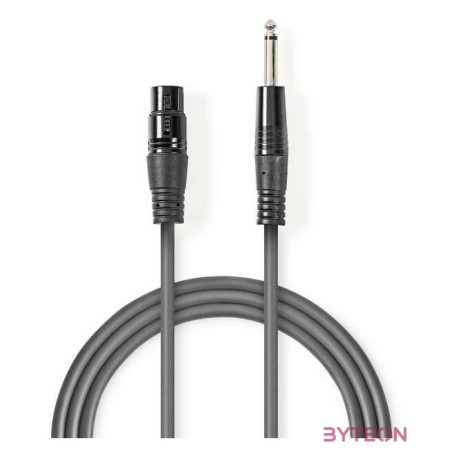Nedis COTG15120GY100 audio kábel 10 M XLR (3-pin) 6.35mm Antracit