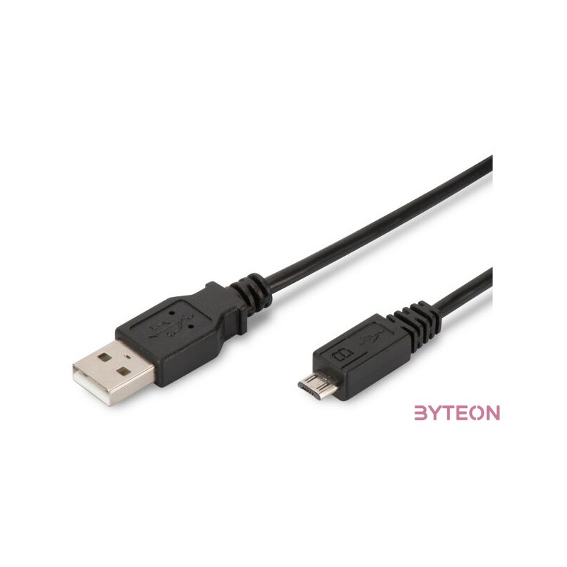 Digitus AK-300110-010-S USB kábel 1 M USB 2.0 USB A Micro-USB B Fekete