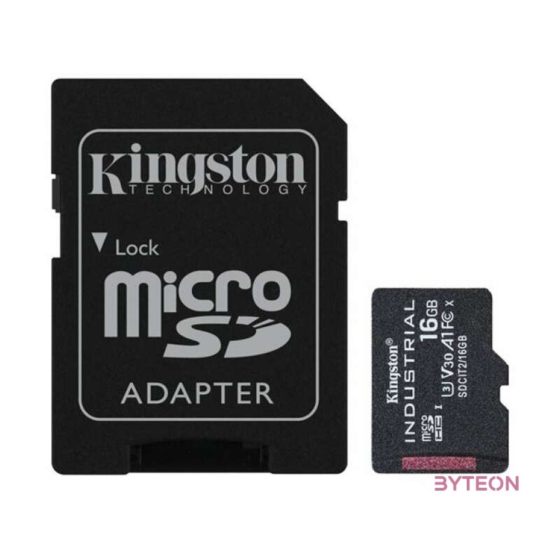 Kingston Technology Industrial memóriakártya 16 GB MicroSDHC UHS-I Class 10