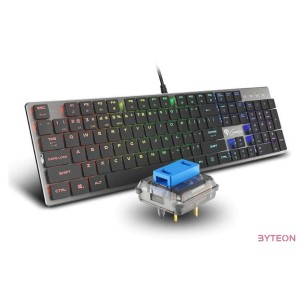 GENESIS Thor 420 RGB billentyűzet USB AZERTY Amerikai angol Ezüst