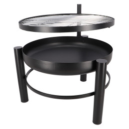 BBQ tűzrakó tál grillráccsal, 78 cm átmérőjű