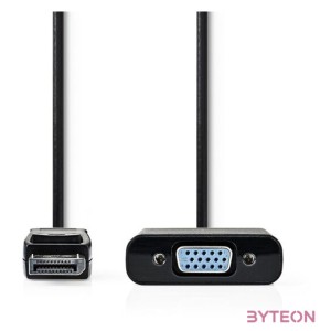 Nedis CCGB37351BK02 DisplayPort kábel 0,2 M VGA (D-Sub) Fekete