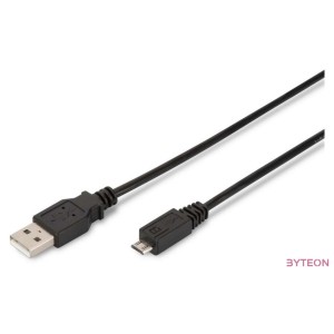 Digitus AK-300110-010-S USB kábel 1 M USB 2.0 USB A Micro-USB B Fekete