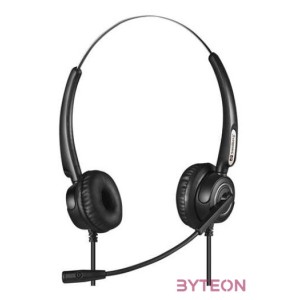 Sandberg 126-30 fejhallgató és headset Vezetékes Fejpánt Iroda,telefonos ügyfélközpont USB A típus Fekete