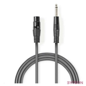 Nedis COTG15120GY100 audio kábel 10 M XLR (3-pin) 6.35mm Antracit