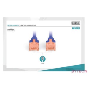 Digitus 0.5m CAT6 U-UTP hálózati kábel Kék 0,5 M U,UTP (UTP)