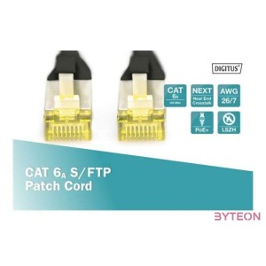 Digitus DK-1644-A-010,BL hálózati kábel Fekete 1 M Cat6a S,FTP (S-STP)