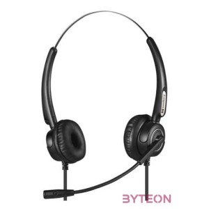 Sandberg 126-30 fejhallgató és headset Vezetékes Fejpánt Iroda,telefonos ügyfélközpont USB A típus Fekete