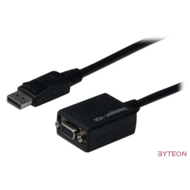 Digitus AK-340410-001-S video átalakító kábel 0,15 M DisplayPort VGA (D-Sub) Fekete