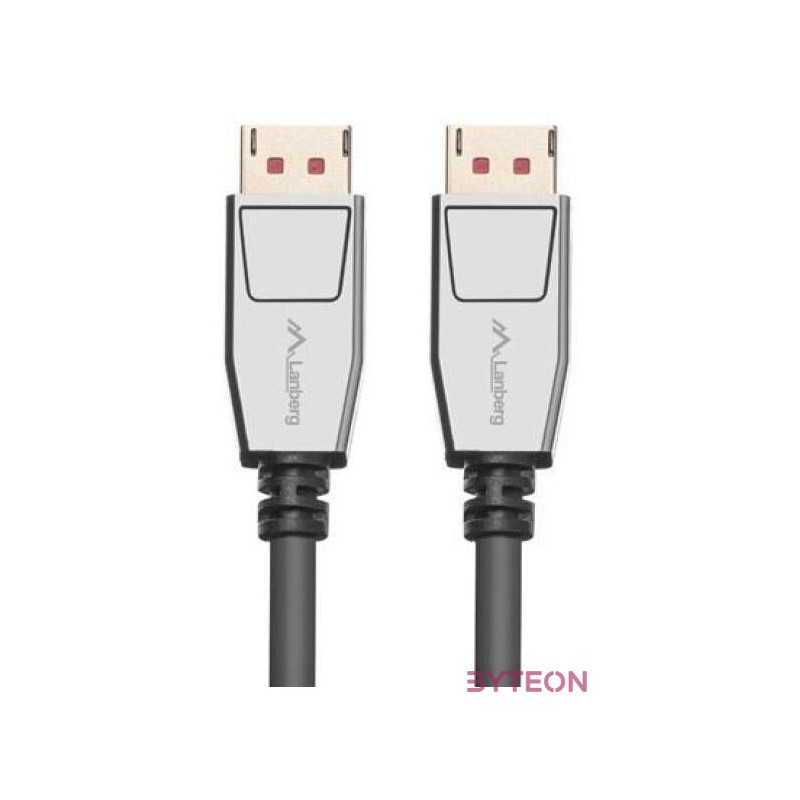 Lanberg CA-DPDP-20CU-0018-BK DisplayPort kábel 1,8 M Fekete, Ezüst