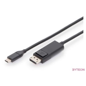 Digitus AK-300333-020-S video átalakító kábel 2 M USB C-típus DisplayPort Fekete