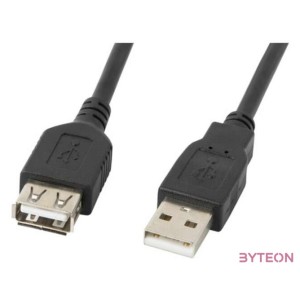 Lanberg CA-USBE-10CC-0018-BK USB kábel 1,8 M USB 2.0 USB A Fekete