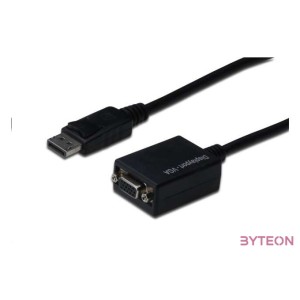 Digitus AK-340410-001-S video átalakító kábel 0,15 M DisplayPort VGA (D-Sub) Fekete