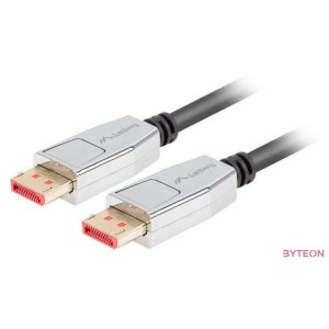 Lanberg CA-DPDP-20CU-0018-BK DisplayPort kábel 1,8 M Fekete, Ezüst