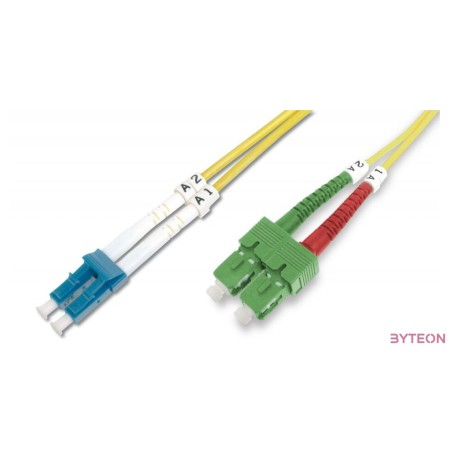 Digitus DK-292SCA3LC-02 száloptikás kábel 2 M SC,APC LC I-VH OS2 Sárga