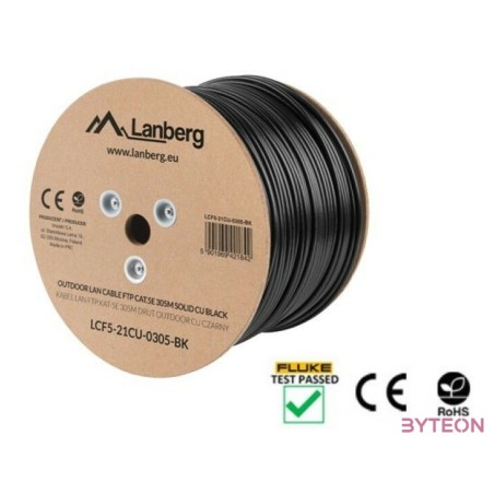 Lanberg LCF5-21CU-0305-BK hálózati kábel Fekete 305 M Cat5e F,UTP (FTP)