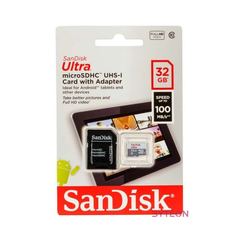 SanDisk Ultra microSD memóriakártya 32 GB MiniSDHC UHS-I Class 10